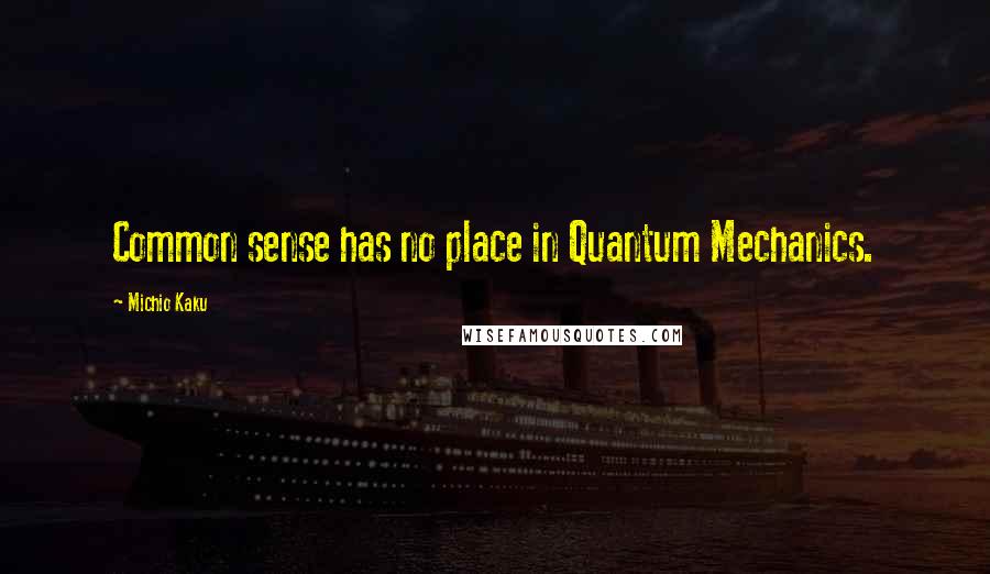 Michio Kaku Quotes: Common sense has no place in Quantum Mechanics.