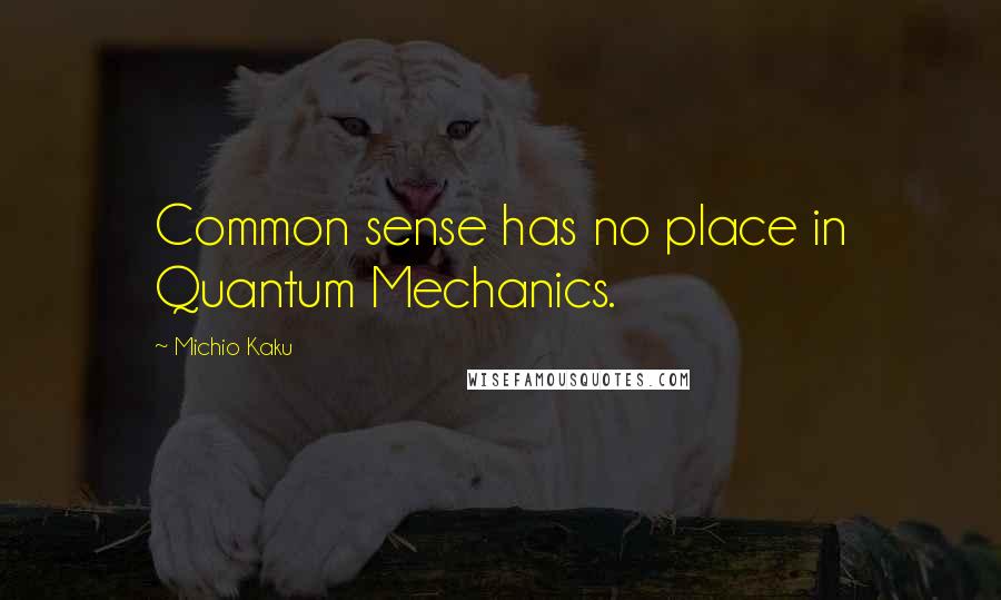 Michio Kaku Quotes: Common sense has no place in Quantum Mechanics.