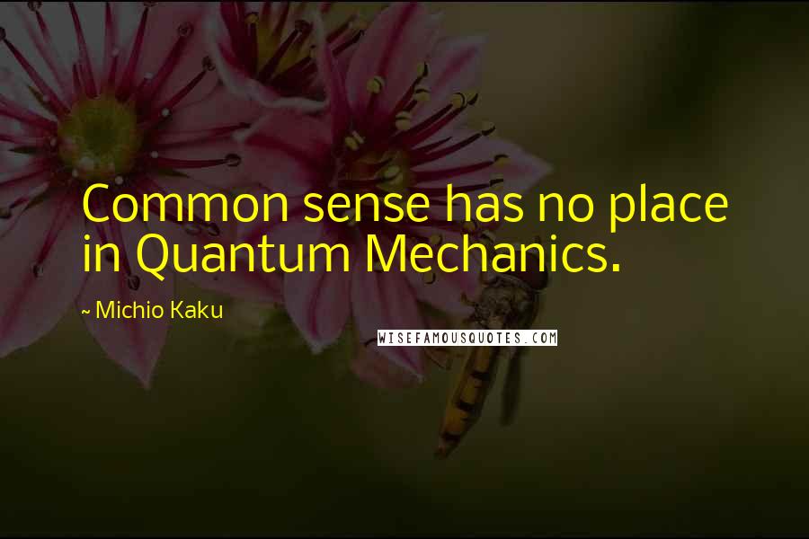 Michio Kaku Quotes: Common sense has no place in Quantum Mechanics.