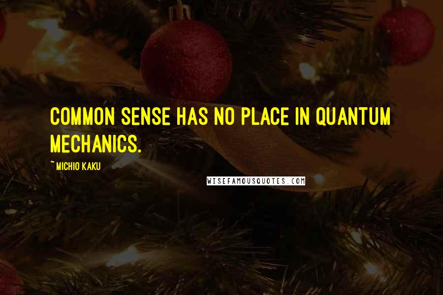 Michio Kaku Quotes: Common sense has no place in Quantum Mechanics.