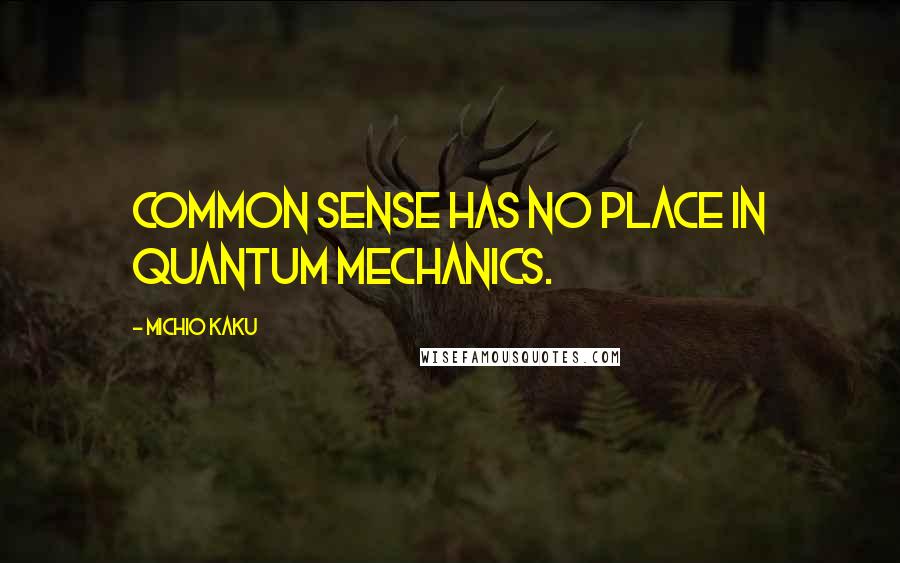 Michio Kaku Quotes: Common sense has no place in Quantum Mechanics.