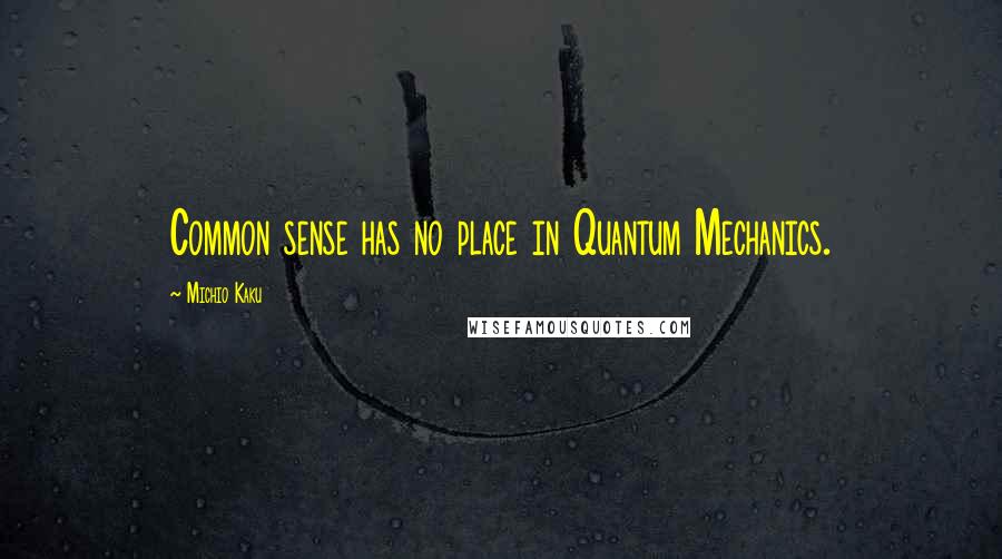 Michio Kaku Quotes: Common sense has no place in Quantum Mechanics.