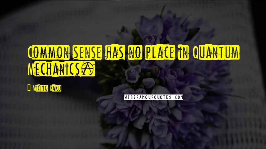 Michio Kaku Quotes: Common sense has no place in Quantum Mechanics.