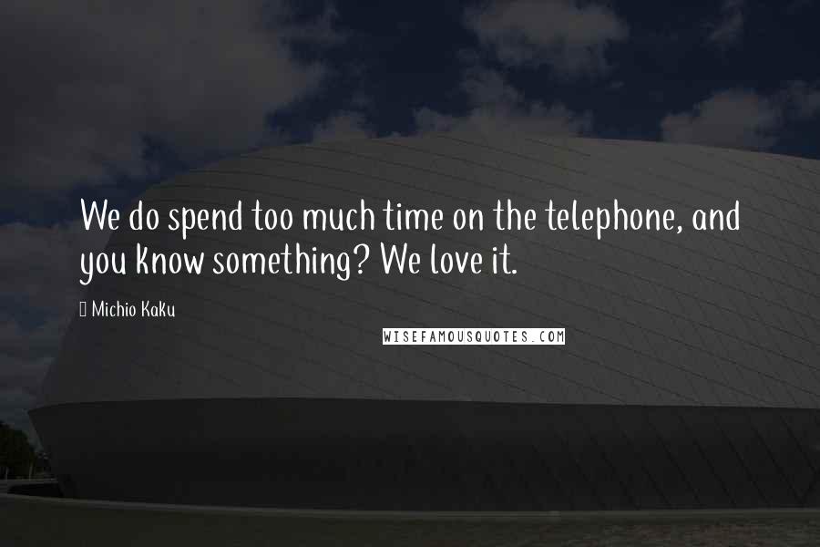 Michio Kaku Quotes: We do spend too much time on the telephone, and you know something? We love it.