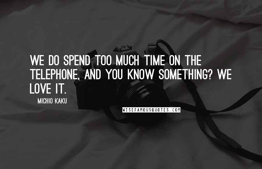 Michio Kaku Quotes: We do spend too much time on the telephone, and you know something? We love it.