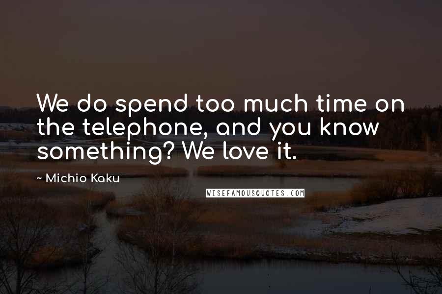 Michio Kaku Quotes: We do spend too much time on the telephone, and you know something? We love it.