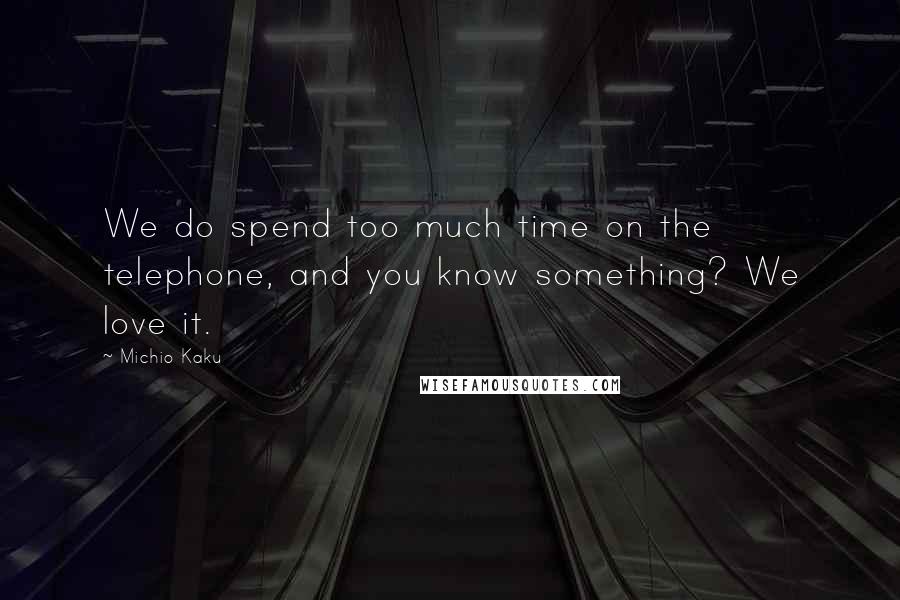 Michio Kaku Quotes: We do spend too much time on the telephone, and you know something? We love it.