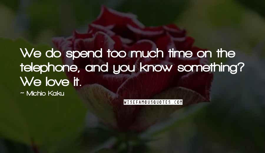 Michio Kaku Quotes: We do spend too much time on the telephone, and you know something? We love it.