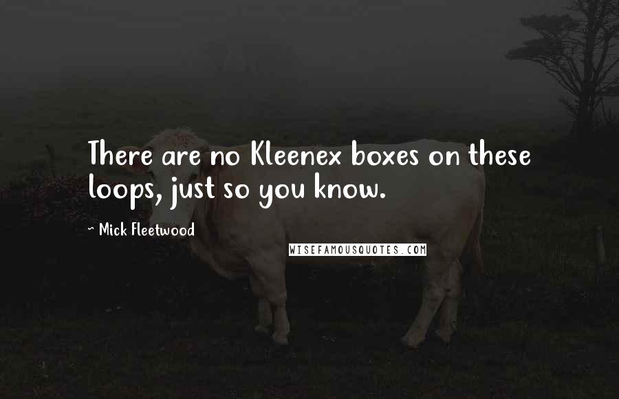 Mick Fleetwood Quotes: There are no Kleenex boxes on these loops, just so you know.