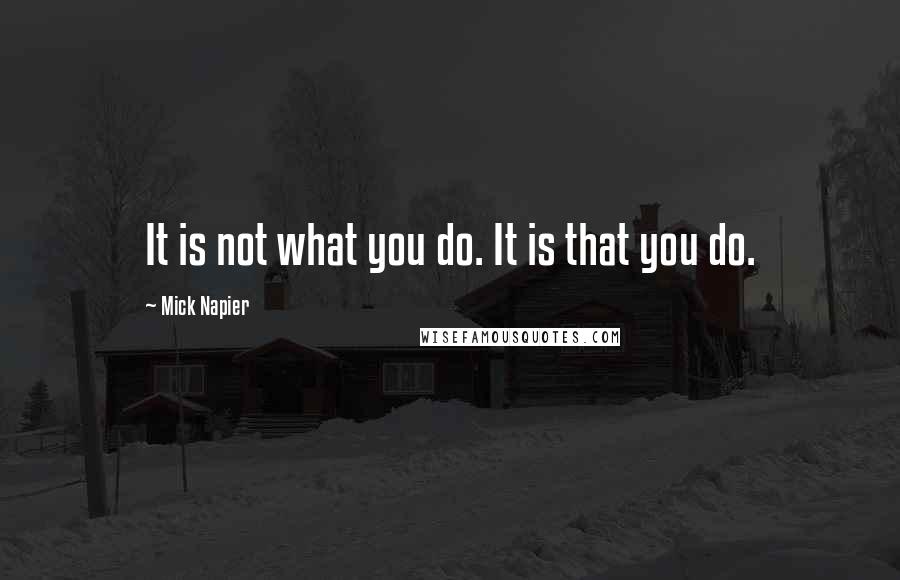 Mick Napier Quotes: It is not what you do. It is that you do.