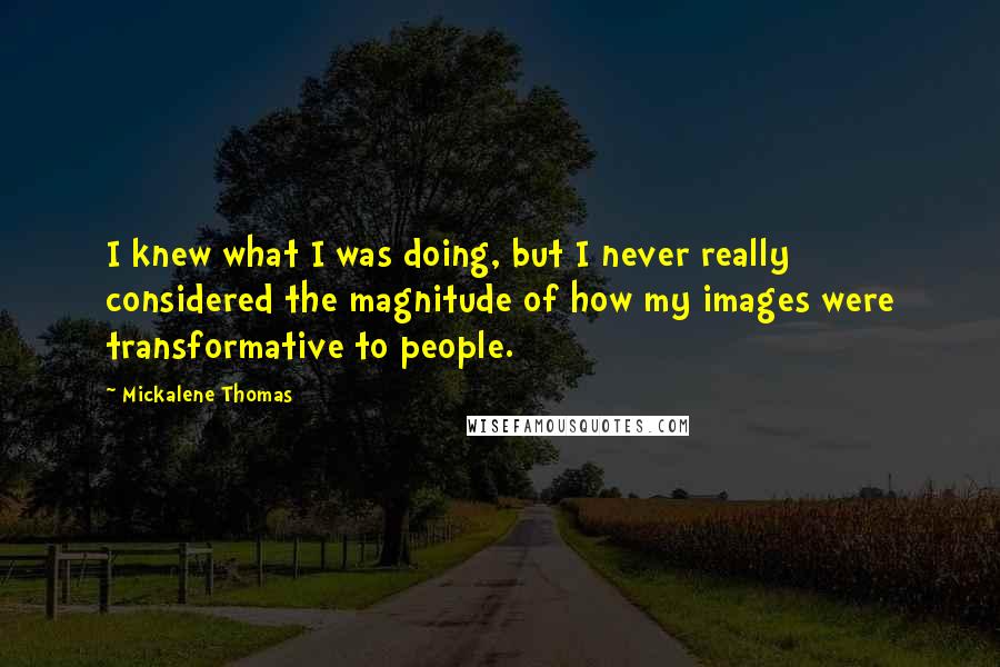 Mickalene Thomas Quotes: I knew what I was doing, but I never really considered the magnitude of how my images were transformative to people.