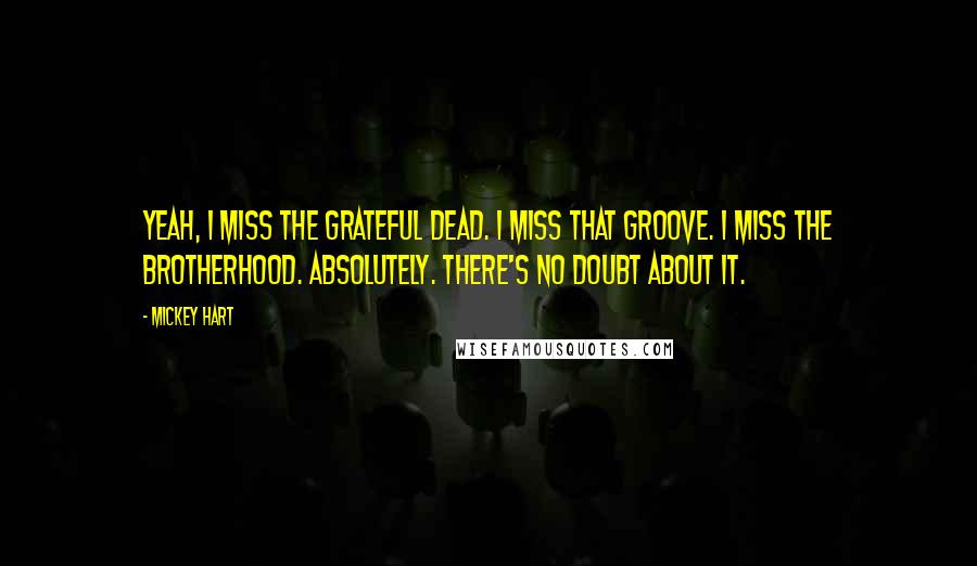 Mickey Hart Quotes: Yeah, I miss the Grateful Dead. I miss that groove. I miss the brotherhood. Absolutely. There's no doubt about it.