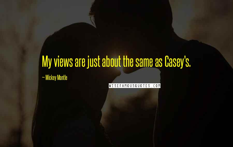 Mickey Mantle Quotes: My views are just about the same as Casey's.