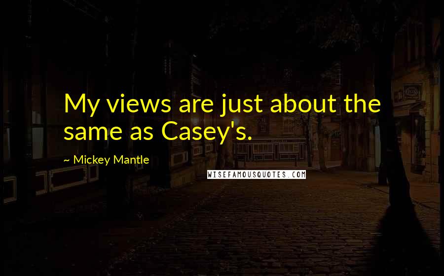 Mickey Mantle Quotes: My views are just about the same as Casey's.