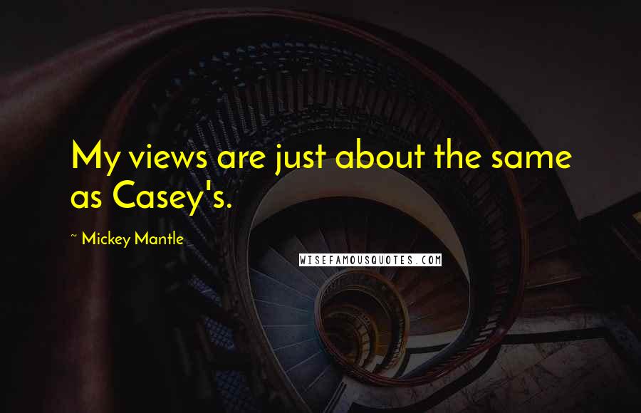 Mickey Mantle Quotes: My views are just about the same as Casey's.