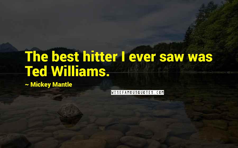 Mickey Mantle Quotes: The best hitter I ever saw was Ted Williams.