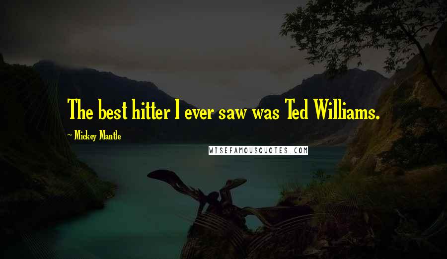 Mickey Mantle Quotes: The best hitter I ever saw was Ted Williams.