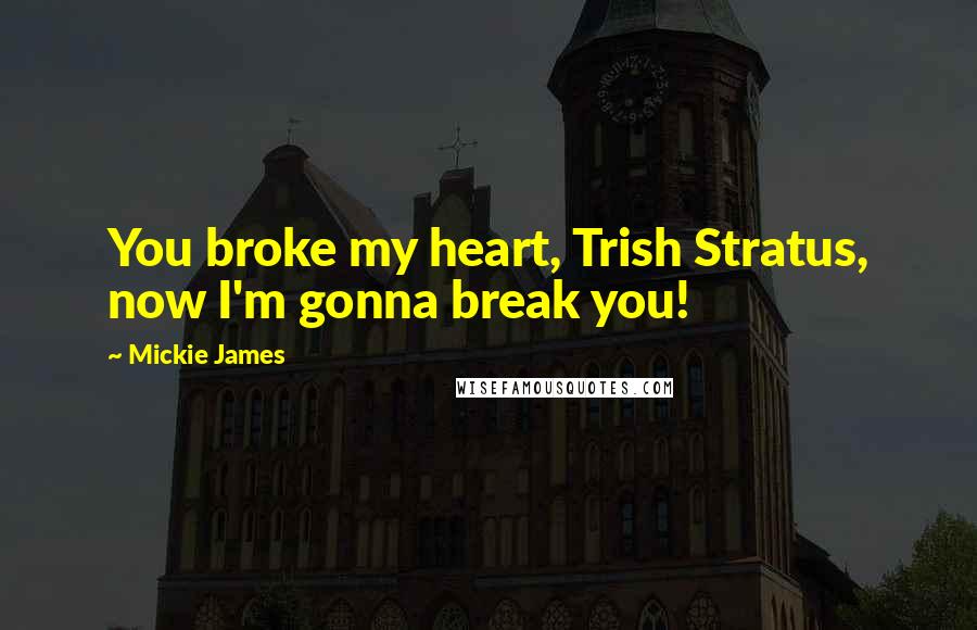 Mickie James Quotes: You broke my heart, Trish Stratus, now I'm gonna break you!