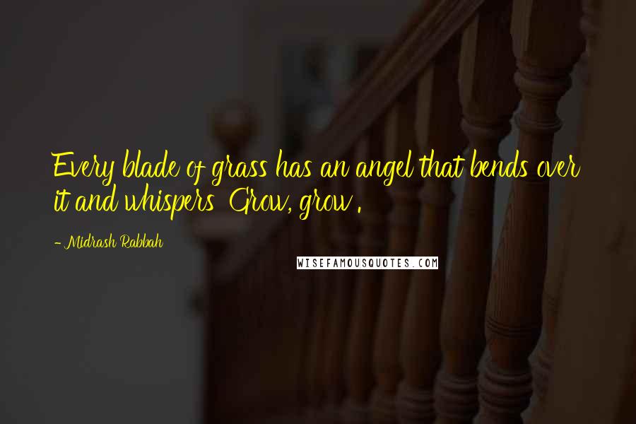 Midrash Rabbah Quotes: Every blade of grass has an angel that bends over it and whispers 'Grow, grow'.