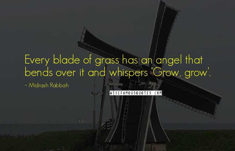 Midrash Rabbah Quotes: Every blade of grass has an angel that bends over it and whispers 'Grow, grow'.