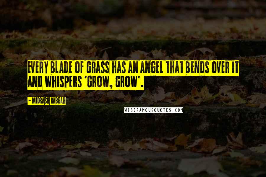 Midrash Rabbah Quotes: Every blade of grass has an angel that bends over it and whispers 'Grow, grow'.