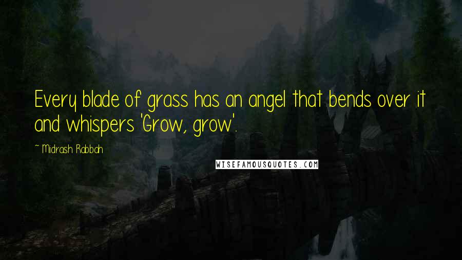 Midrash Rabbah Quotes: Every blade of grass has an angel that bends over it and whispers 'Grow, grow'.