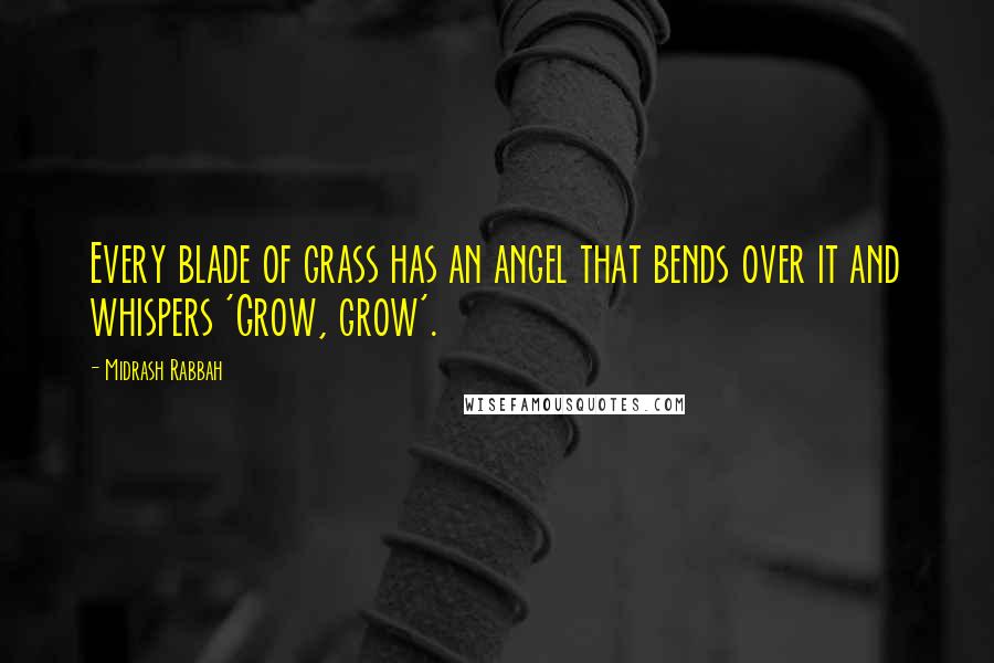 Midrash Rabbah Quotes: Every blade of grass has an angel that bends over it and whispers 'Grow, grow'.