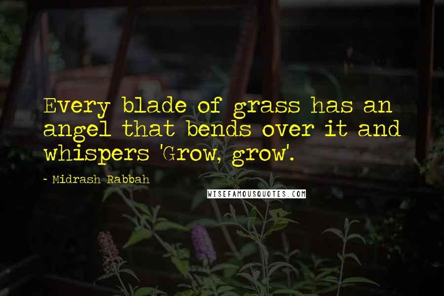 Midrash Rabbah Quotes: Every blade of grass has an angel that bends over it and whispers 'Grow, grow'.