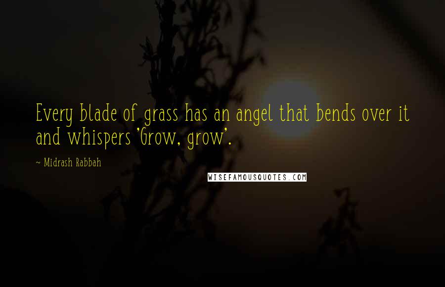 Midrash Rabbah Quotes: Every blade of grass has an angel that bends over it and whispers 'Grow, grow'.