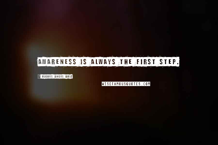 Miguel Angel Ruiz Quotes: Awareness is always the first step.