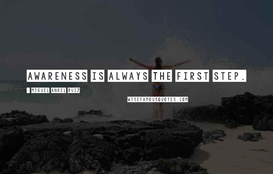 Miguel Angel Ruiz Quotes: Awareness is always the first step.