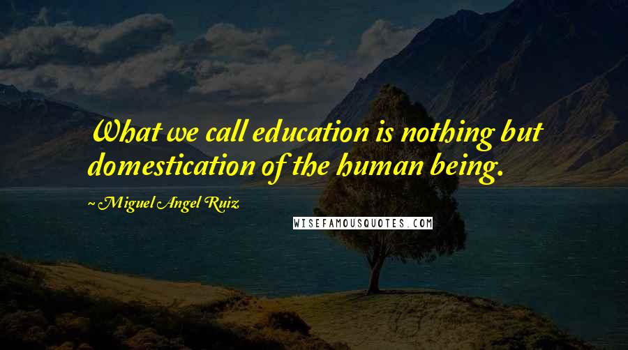 Miguel Angel Ruiz Quotes: What we call education is nothing but domestication of the human being.