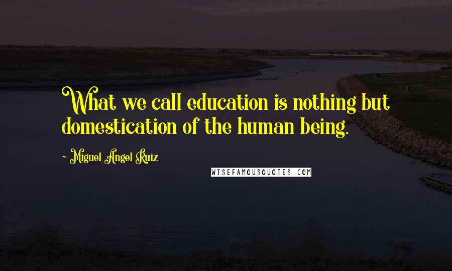 Miguel Angel Ruiz Quotes: What we call education is nothing but domestication of the human being.