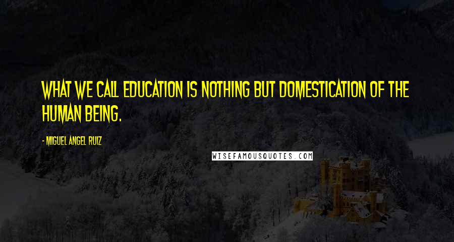 Miguel Angel Ruiz Quotes: What we call education is nothing but domestication of the human being.