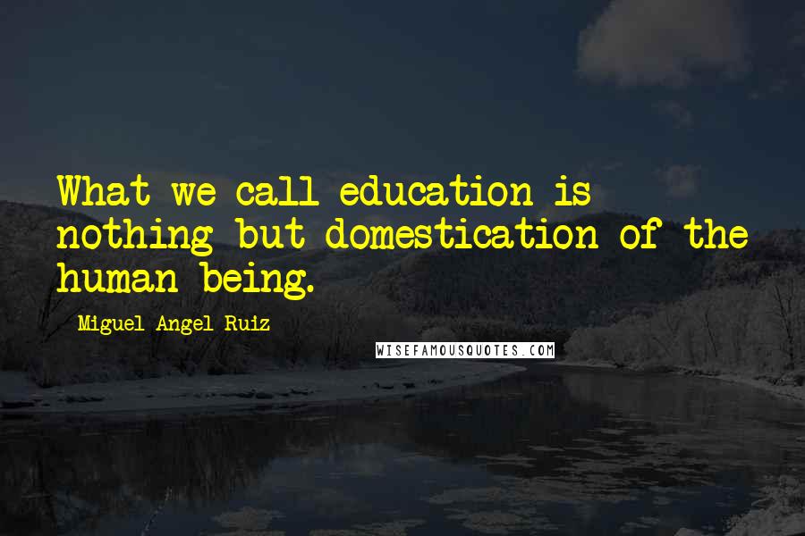 Miguel Angel Ruiz Quotes: What we call education is nothing but domestication of the human being.