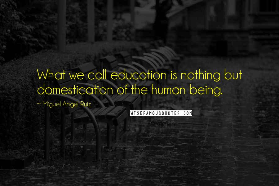 Miguel Angel Ruiz Quotes: What we call education is nothing but domestication of the human being.