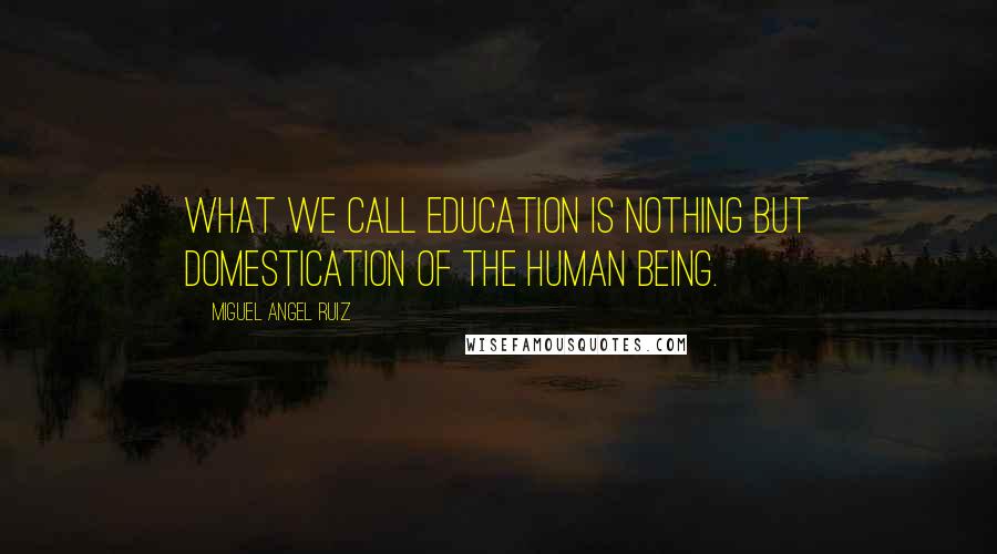 Miguel Angel Ruiz Quotes: What we call education is nothing but domestication of the human being.