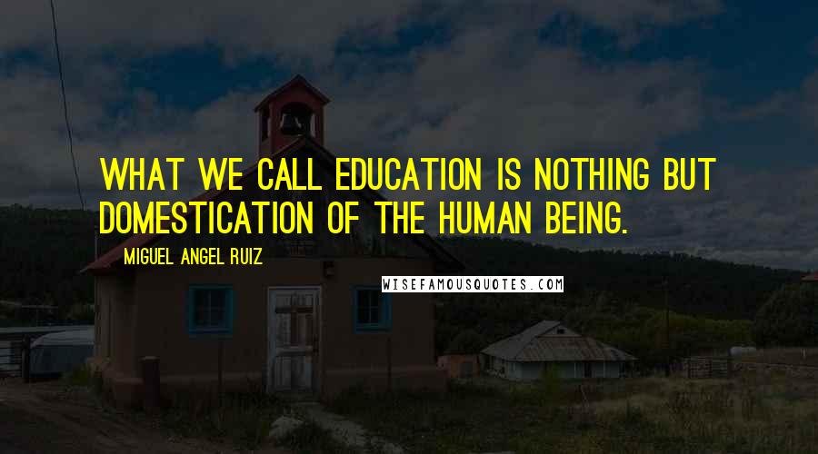 Miguel Angel Ruiz Quotes: What we call education is nothing but domestication of the human being.