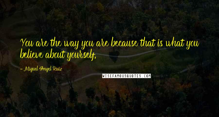 Miguel Angel Ruiz Quotes: You are the way you are because that is what you believe about yourself.