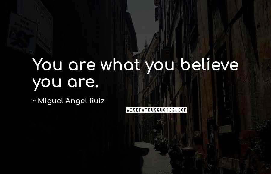 Miguel Angel Ruiz Quotes: You are what you believe you are.