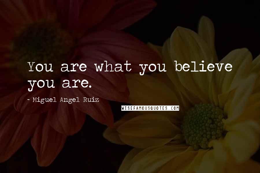 Miguel Angel Ruiz Quotes: You are what you believe you are.