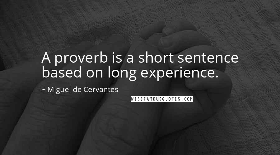 Miguel De Cervantes Quotes: A proverb is a short sentence based on long experience.