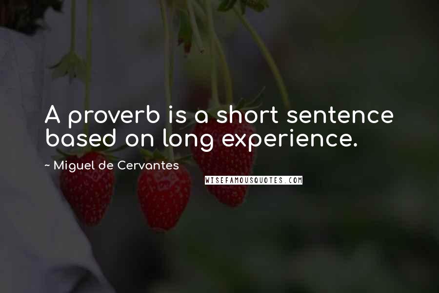 Miguel De Cervantes Quotes: A proverb is a short sentence based on long experience.