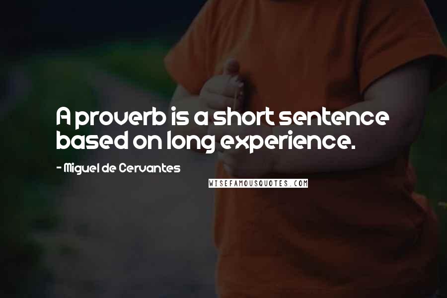 Miguel De Cervantes Quotes: A proverb is a short sentence based on long experience.