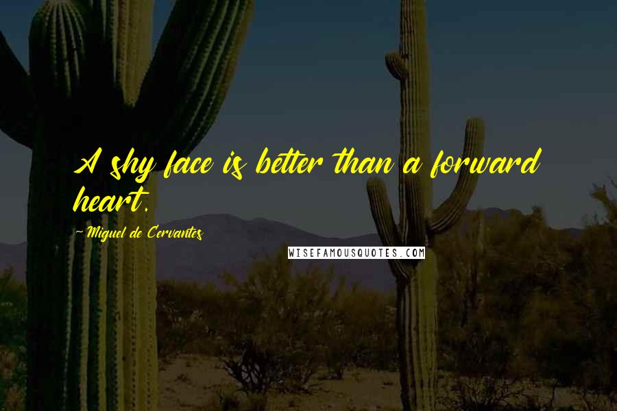 Miguel De Cervantes Quotes: A shy face is better than a forward heart.