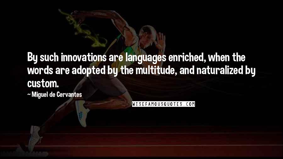 Miguel De Cervantes Quotes: By such innovations are languages enriched, when the words are adopted by the multitude, and naturalized by custom.
