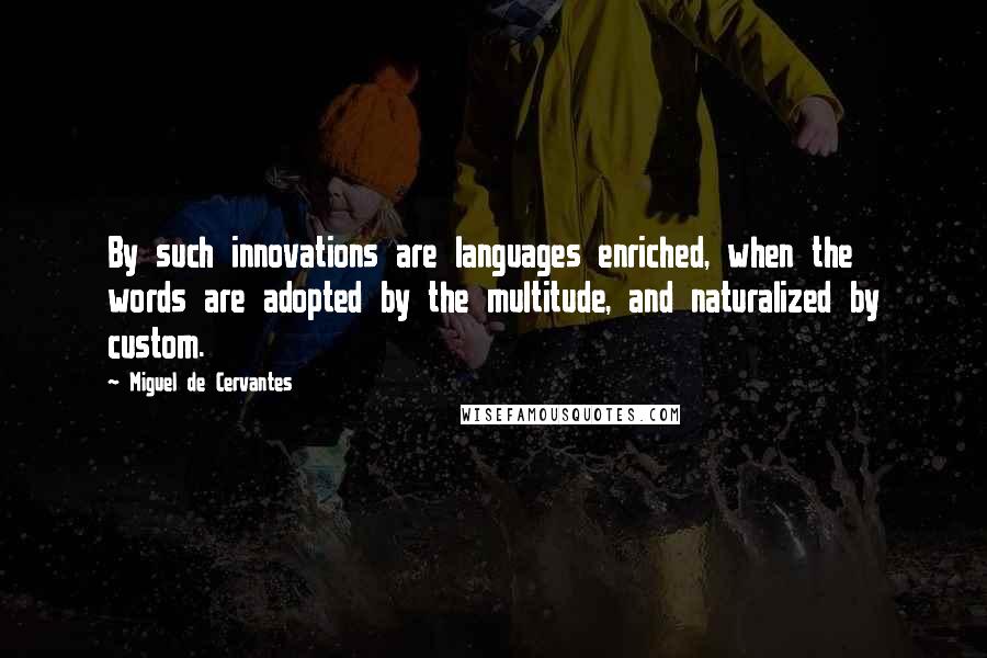 Miguel De Cervantes Quotes: By such innovations are languages enriched, when the words are adopted by the multitude, and naturalized by custom.