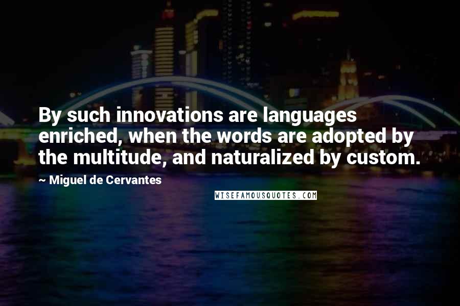 Miguel De Cervantes Quotes: By such innovations are languages enriched, when the words are adopted by the multitude, and naturalized by custom.