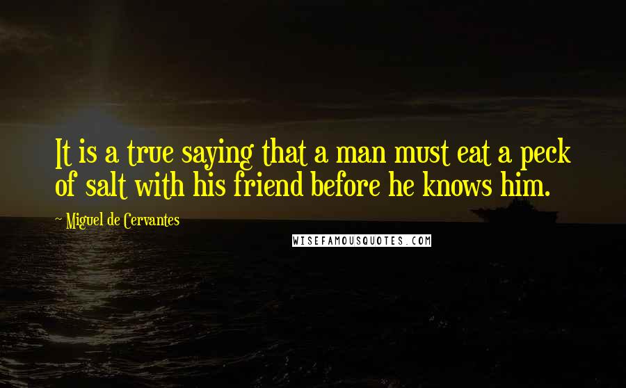 Miguel De Cervantes Quotes: It is a true saying that a man must eat a peck of salt with his friend before he knows him.