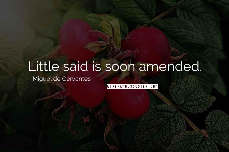 Miguel De Cervantes Quotes: Little said is soon amended.